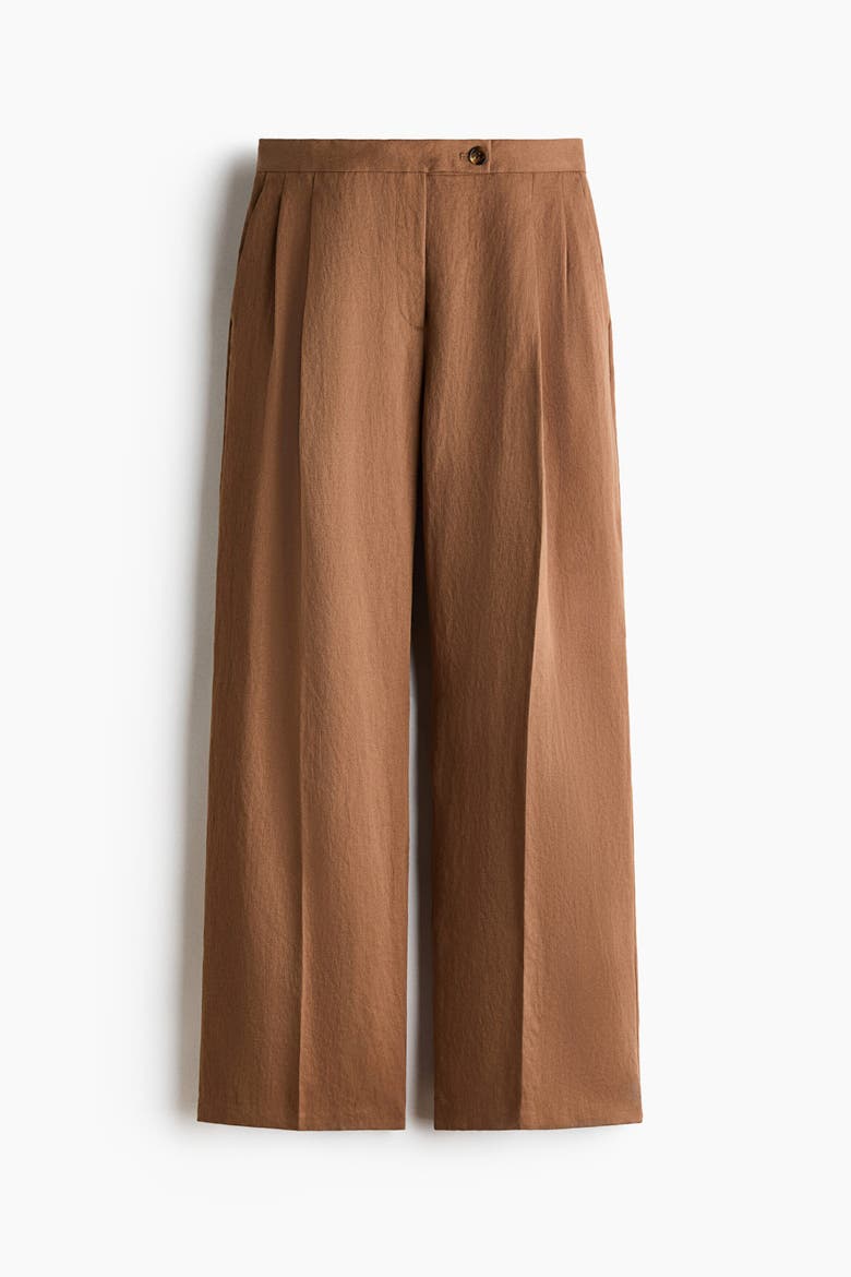 Wide Tailored Trousers, Alternate, color, Brown