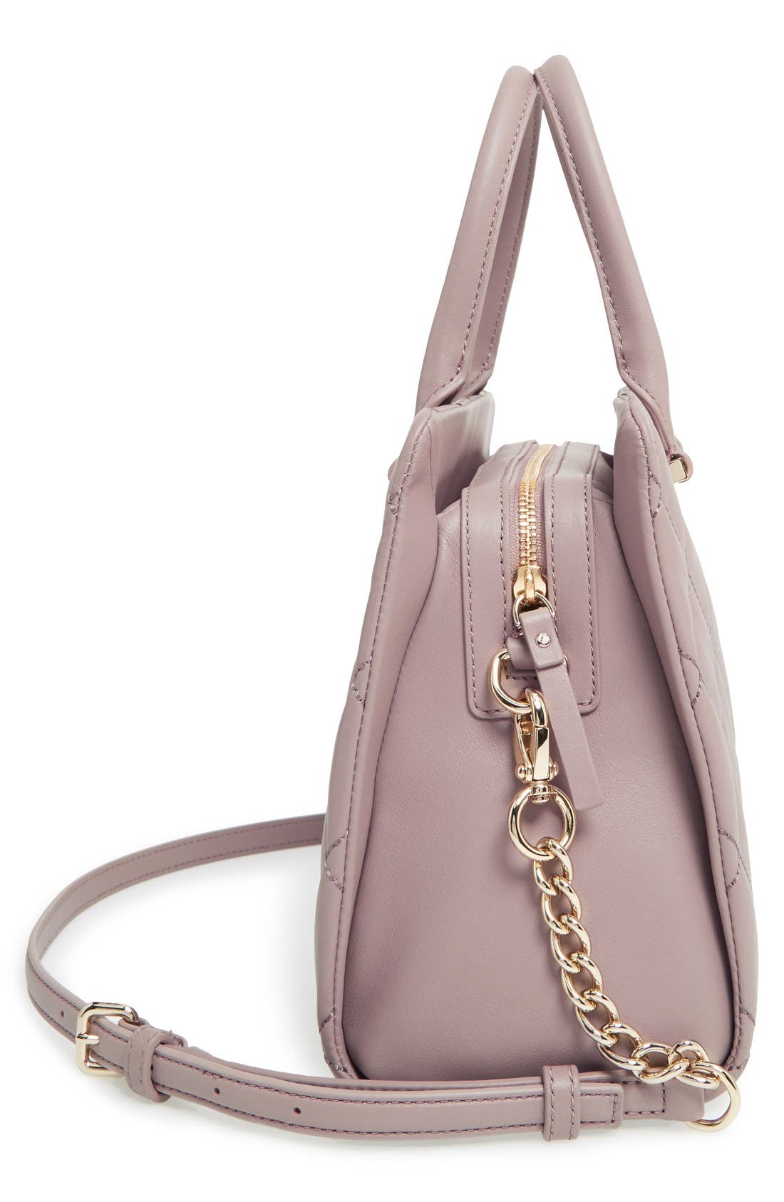 Kate Spade New York emerson place - olivera quilted leather satchel, Alternate, color, Porcini