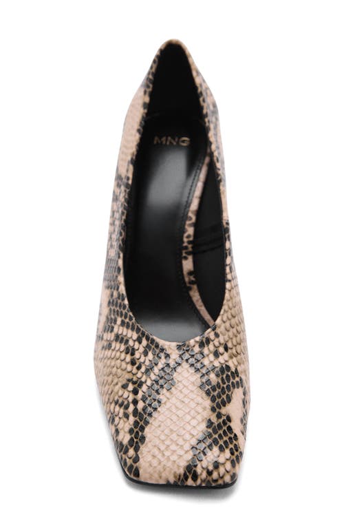 Mango Print Square Toe Pump In Neutral