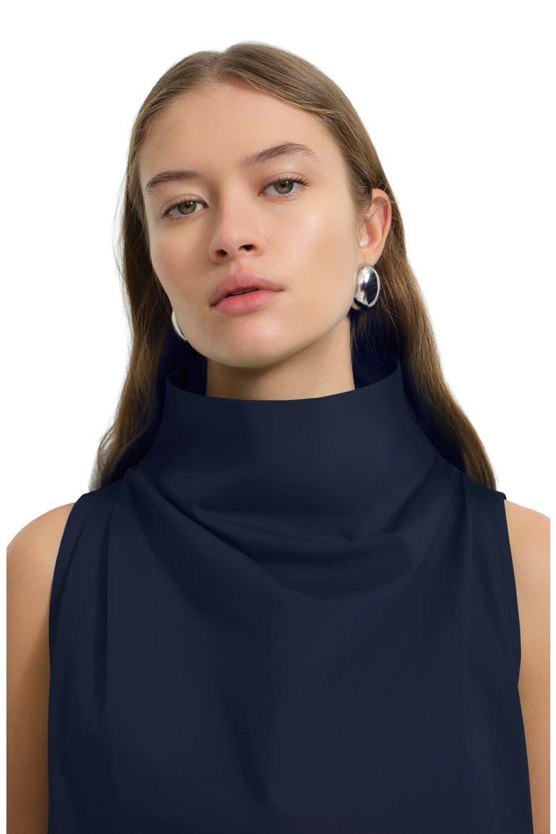 Minna Drape Turtleneck Sleeveless Dress, Alternate, color, DEEP INDIGO