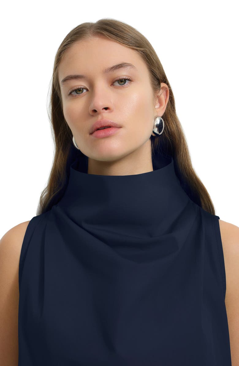 Marcella Minna Drape Turtleneck Sleeveless Dress, Alternate, color,