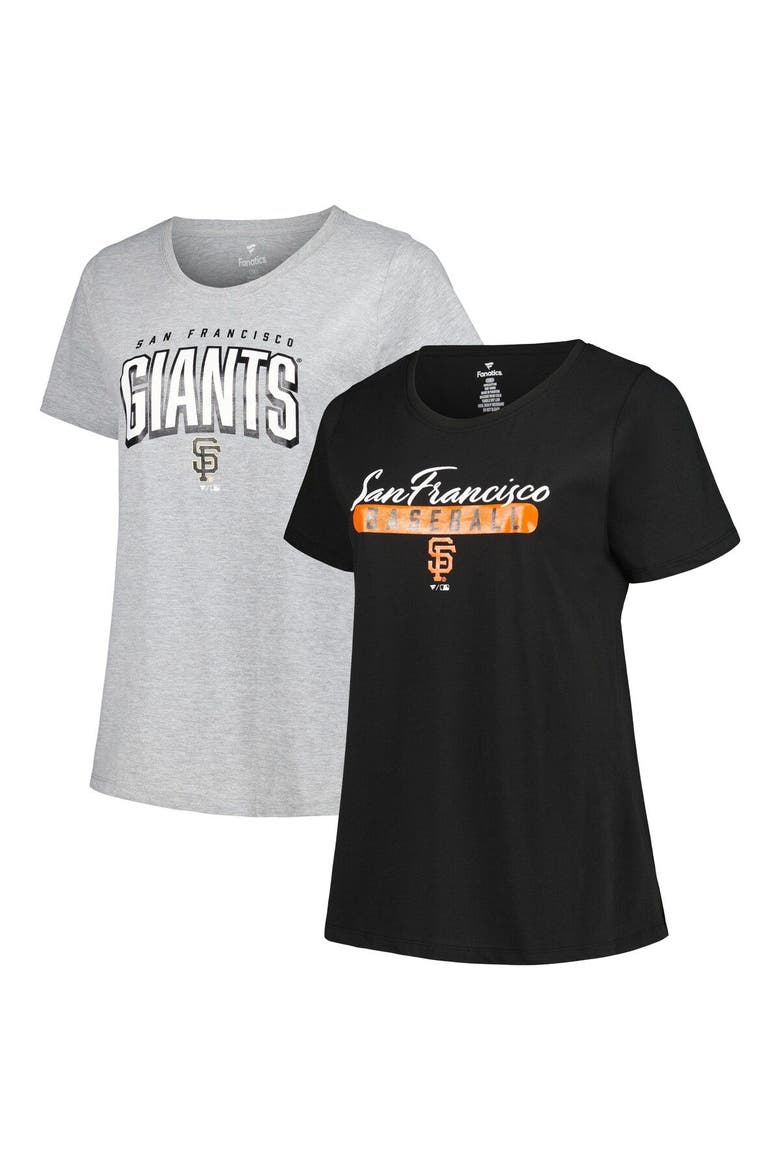 Women's Profile Black/Heather Gray San Francisco Giants Plus Size T-Shirt Combo Pack, Main, color, Black