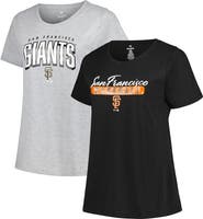 PROFILE Women's Profile Black/Heather Gray San Francisco Giants Plus Size T-Shirt Combo Pack