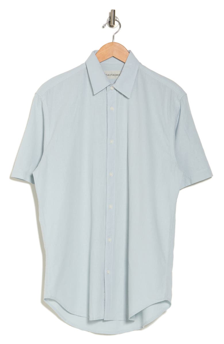 Coastaoro Aarav Short Sleeve Linen Blend Button-Up Shirt, Alternate, color, Light Blue