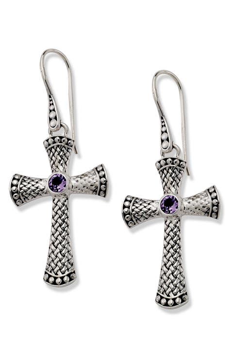 Sterling Silver Cross Earrings