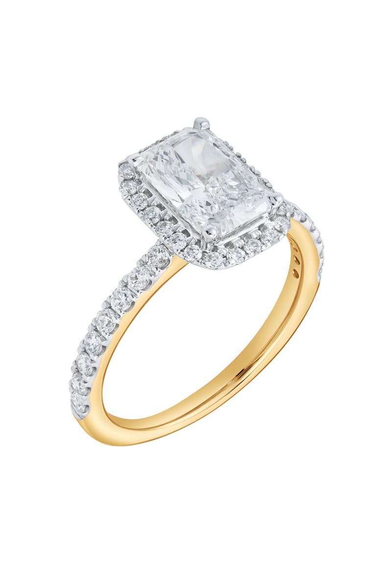 Basma 14K Yellow Gold Radiant Cut Lab Grown Diamond Halo Engagement Ring - 2.0 Ct, Alternate, color, 14K Yellow Gold