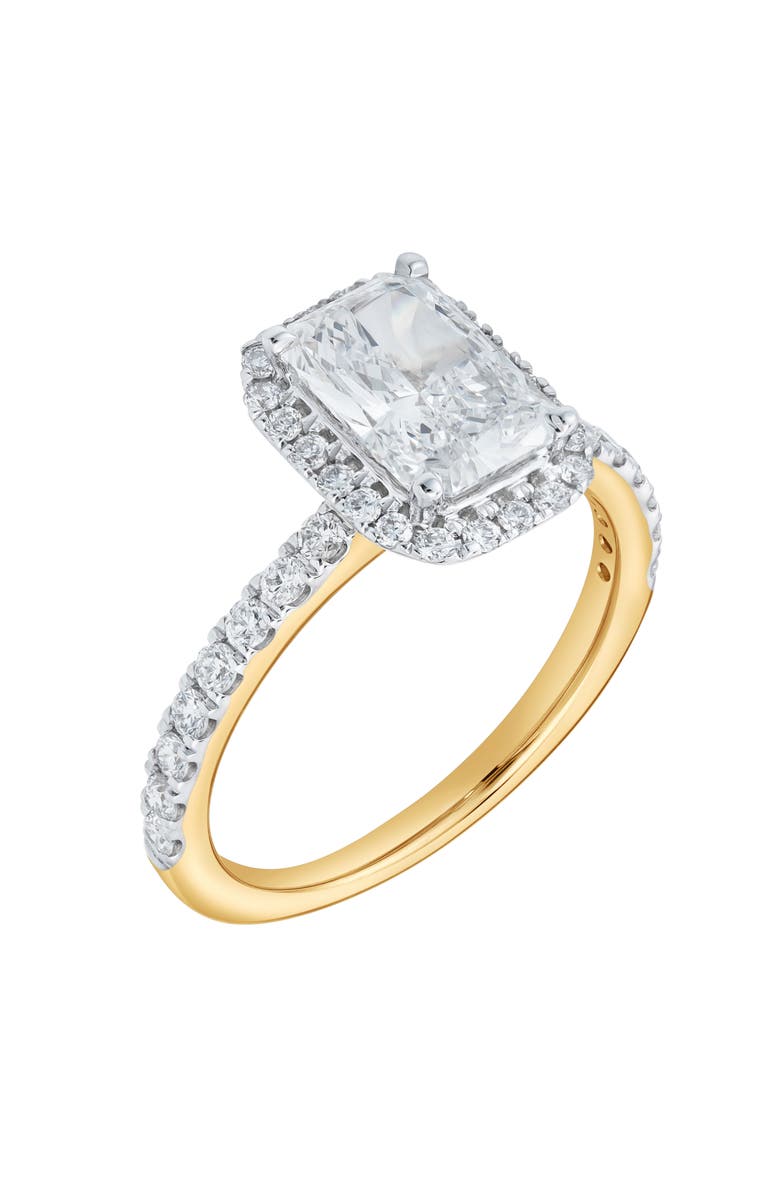 LuvMyJewelry Basma 14K Yellow Gold Radiant Cut Lab Grown Diamond Halo Engagement Ring - 2.0 Ct, Alternate, color, 14K Yellow Gold