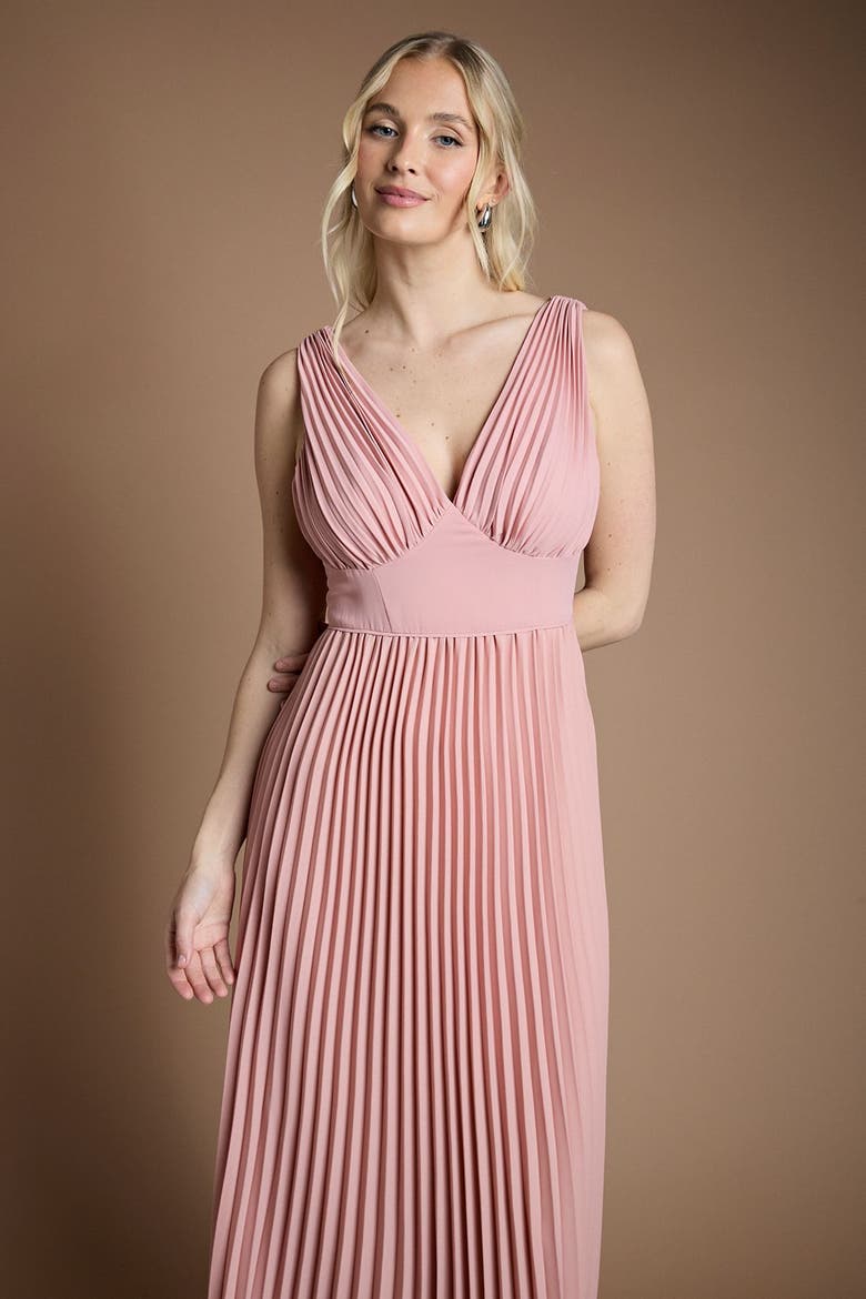 Plunge Neck Maxi Dress, Alternate, color, Antique Rose