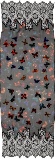☆新品☆VALENTINO カムバタフライ シルクスカーフ 蝶 Valentino Garavani Embroidered Butterfly Lace Silk Scarf | Nordstrom