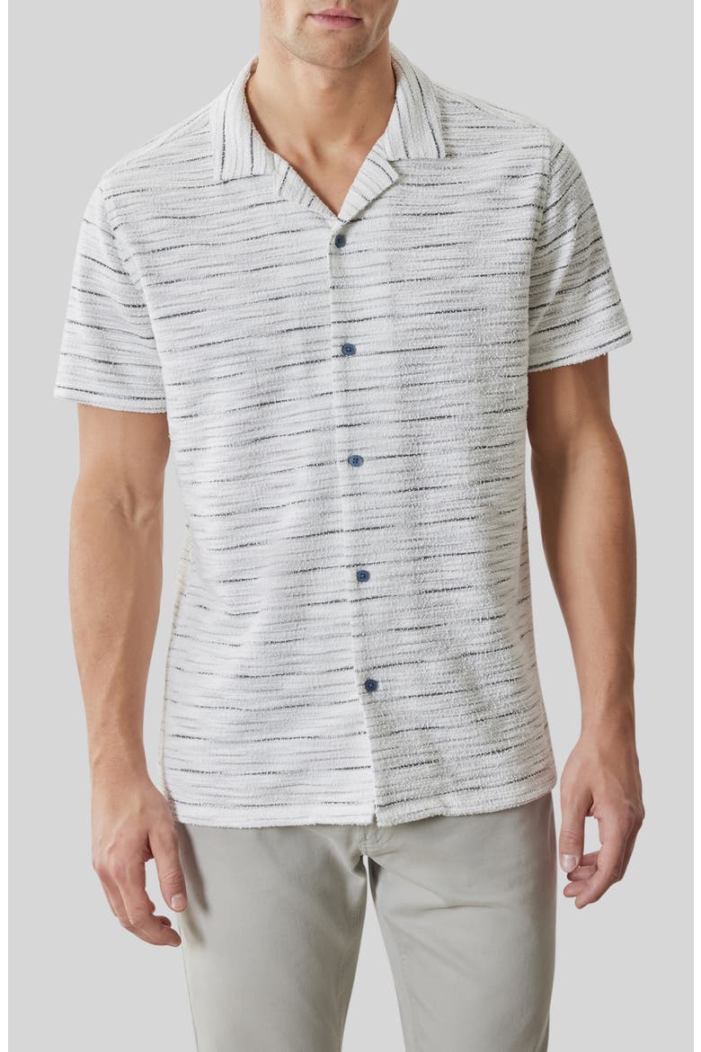 Sage Short Sleeve Button-Up Shirt, Main, color, SWAN