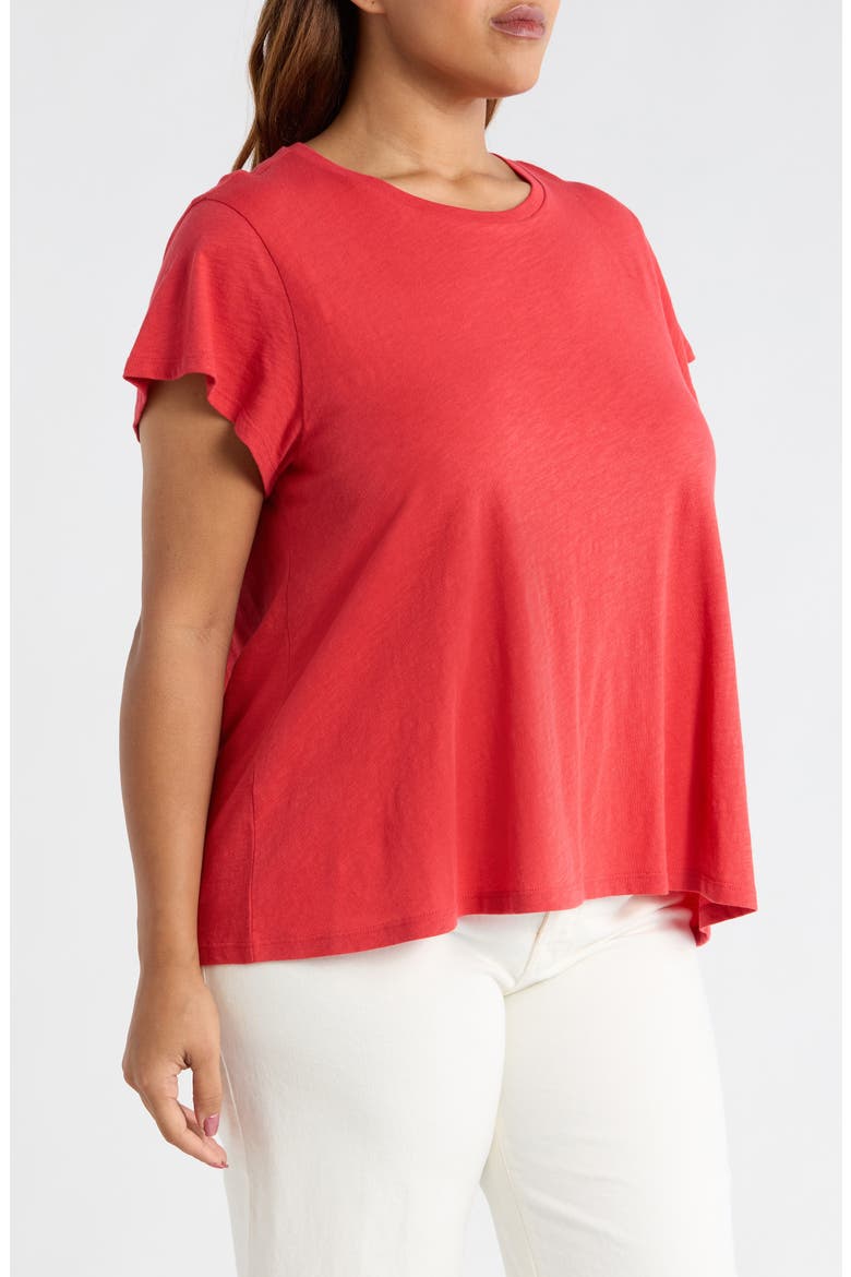 Crewneck Organic Cotton T-Shirt, Alternate, color, GRENADINE