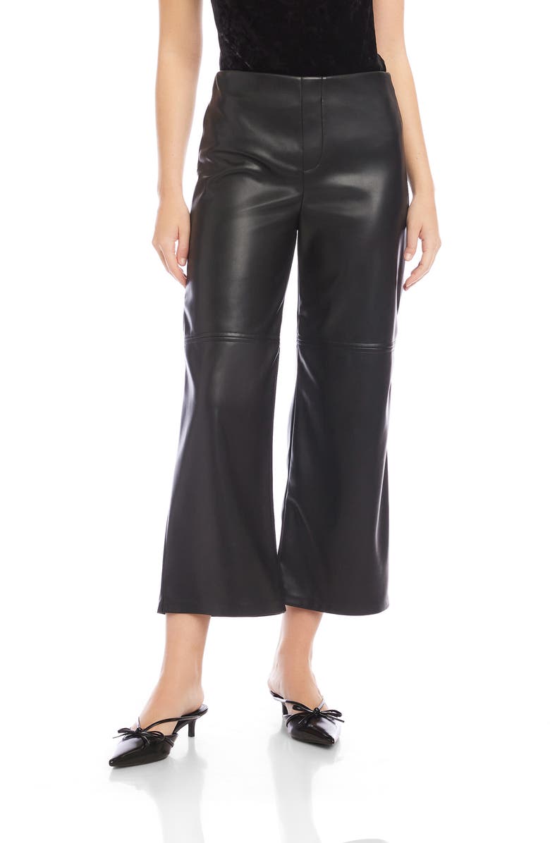 FIFTEEN TWENTY Crop Faux Leather Pants, Main, color, Black