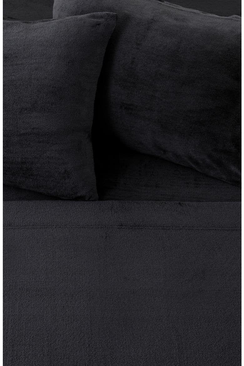 Solid Plush Velour Sheet Set, Alternate, color, BLACK