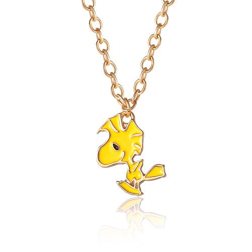 Peanuts Snoopy & Woodstock Bff Necklace Set In Gold
