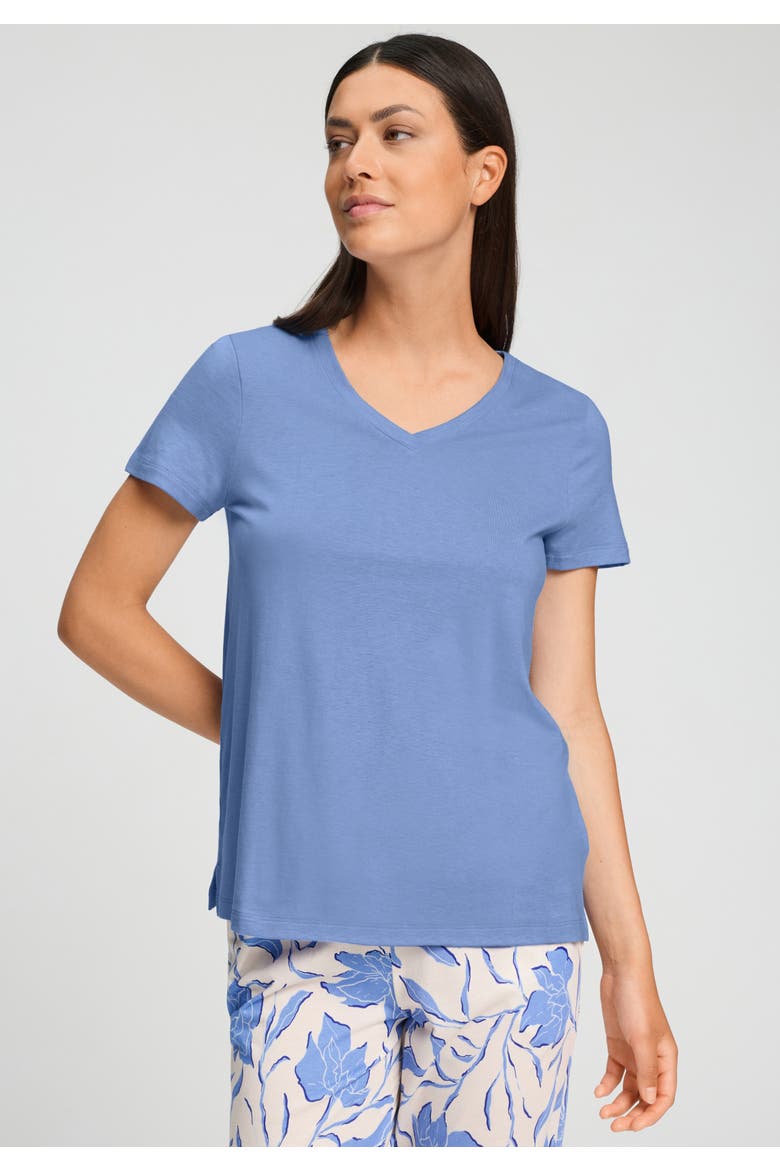Sleep And Lounge Relaxed V-Neck T-Shirt, Alternate, color, Bluebird
