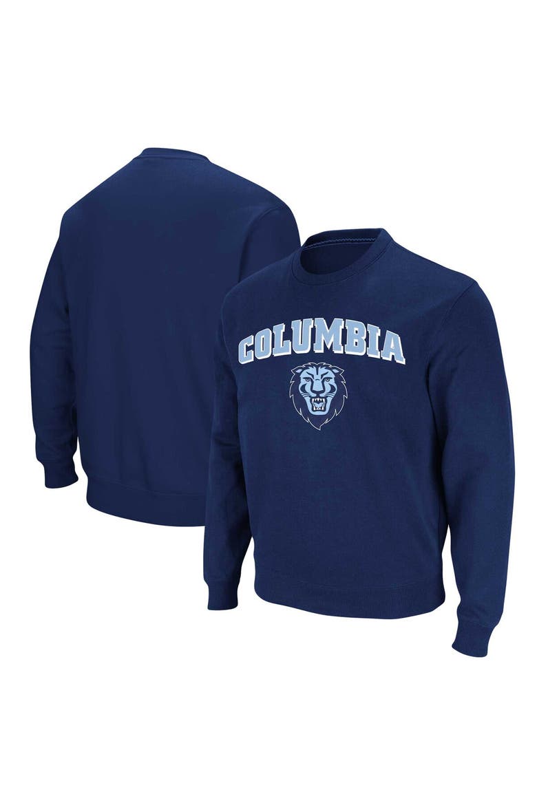 Men's Colosseum Navy Columbia University Arch & Logo Pullover Sweatshirt, Main, color, Navy