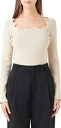 Endless Rose Scallop Square Neck Sweater