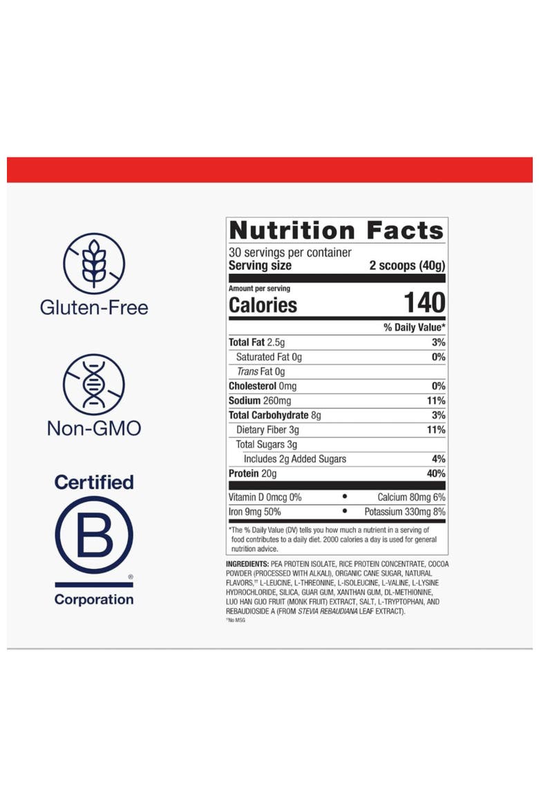 Perfect Protein Pea and Rice Powder 30 Servings, Alternate, color, None