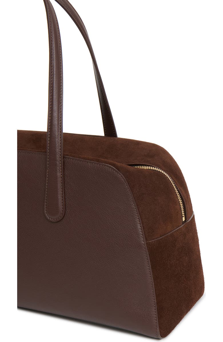 Mansur Gavriel Large Helios Leather Shoulder Bag, Alternate, color, Chocolate