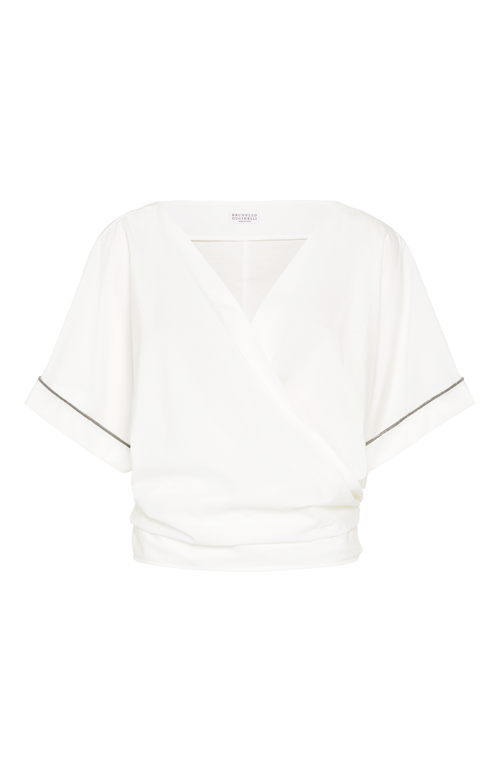 Brunello Cucinelli Top With Monili In White