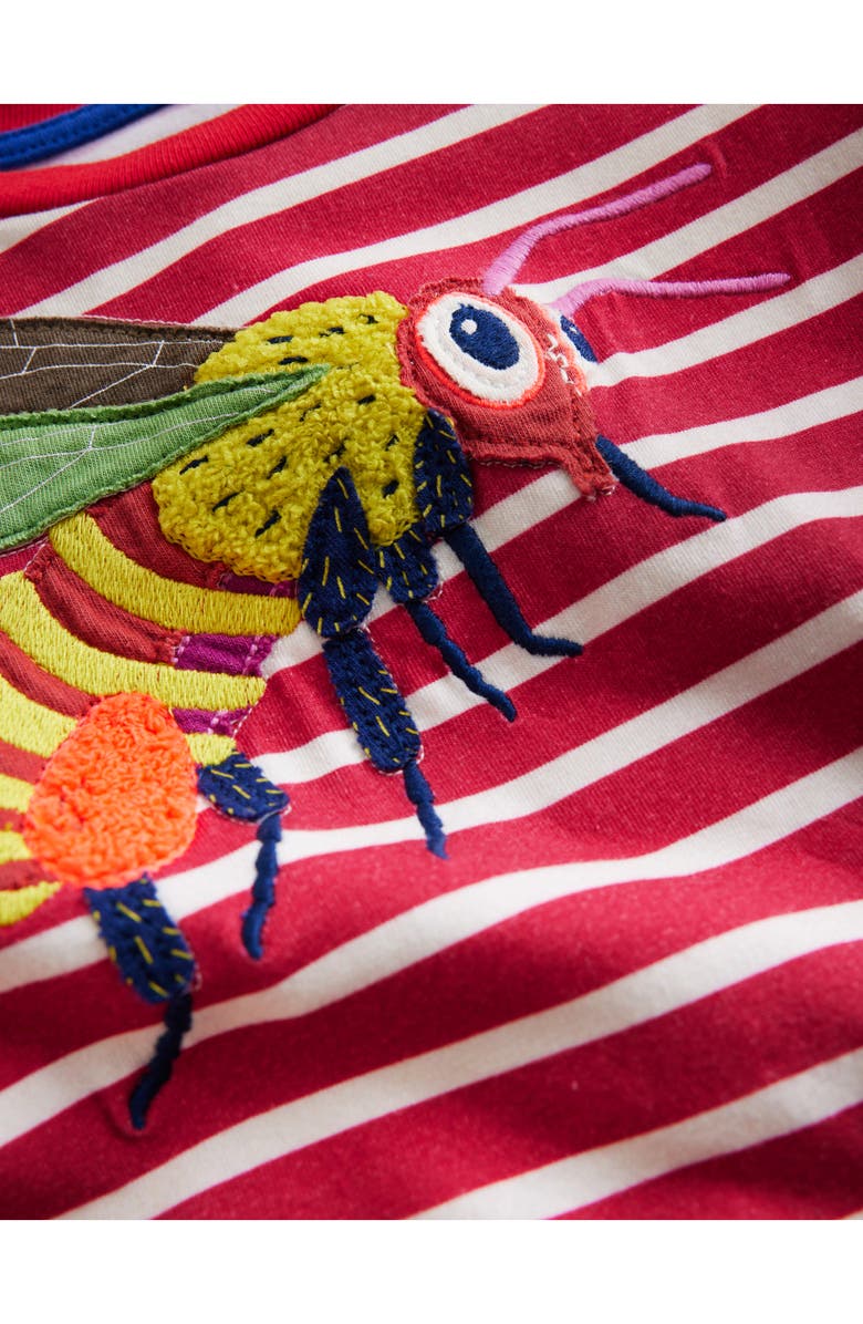Mini Boden Kids' Insect Appliqué Cotton T-Shirt, Alternate, color, 