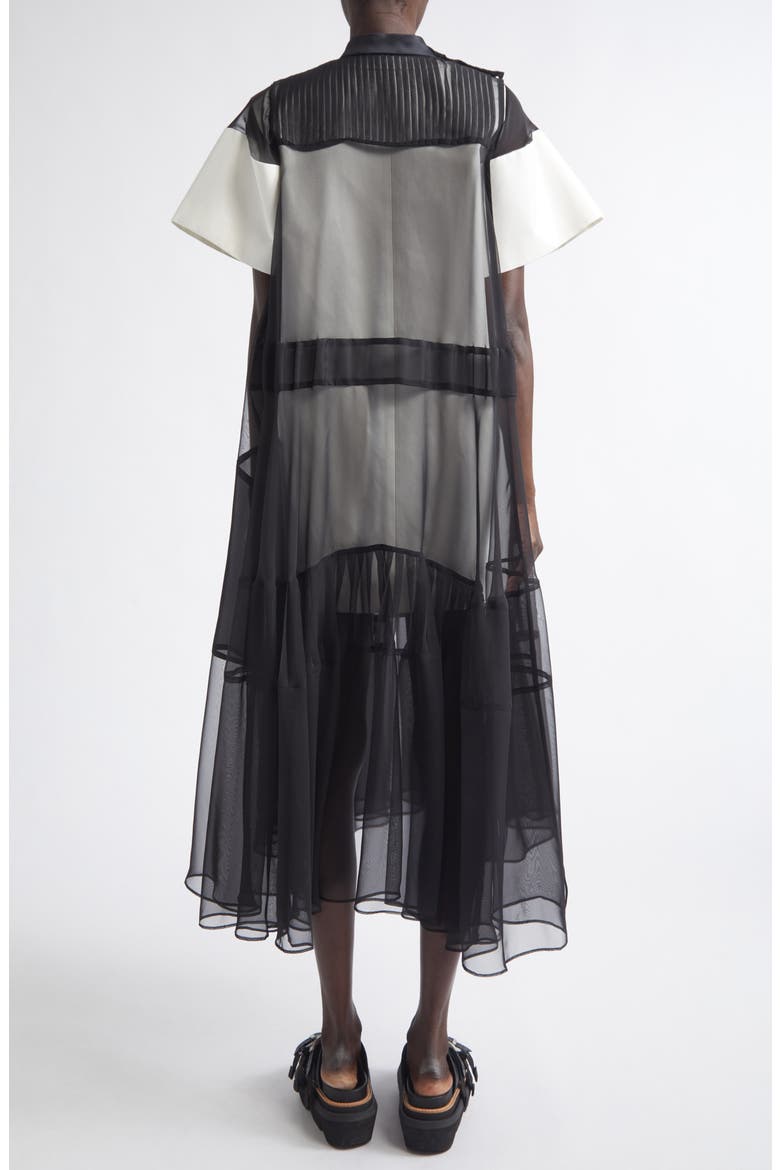 Mixed Media Maxi Dress, Alternate, color, OFF WHITE/ BLACK