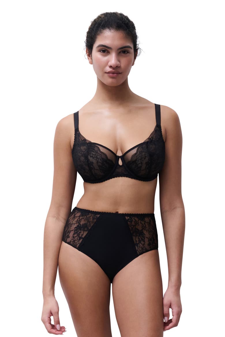 Kiss Demi Unlined Underwire Bra, Alternate, color, BLACK