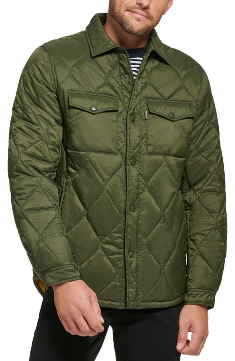 Water Resistant Quilted Shirt Jacket