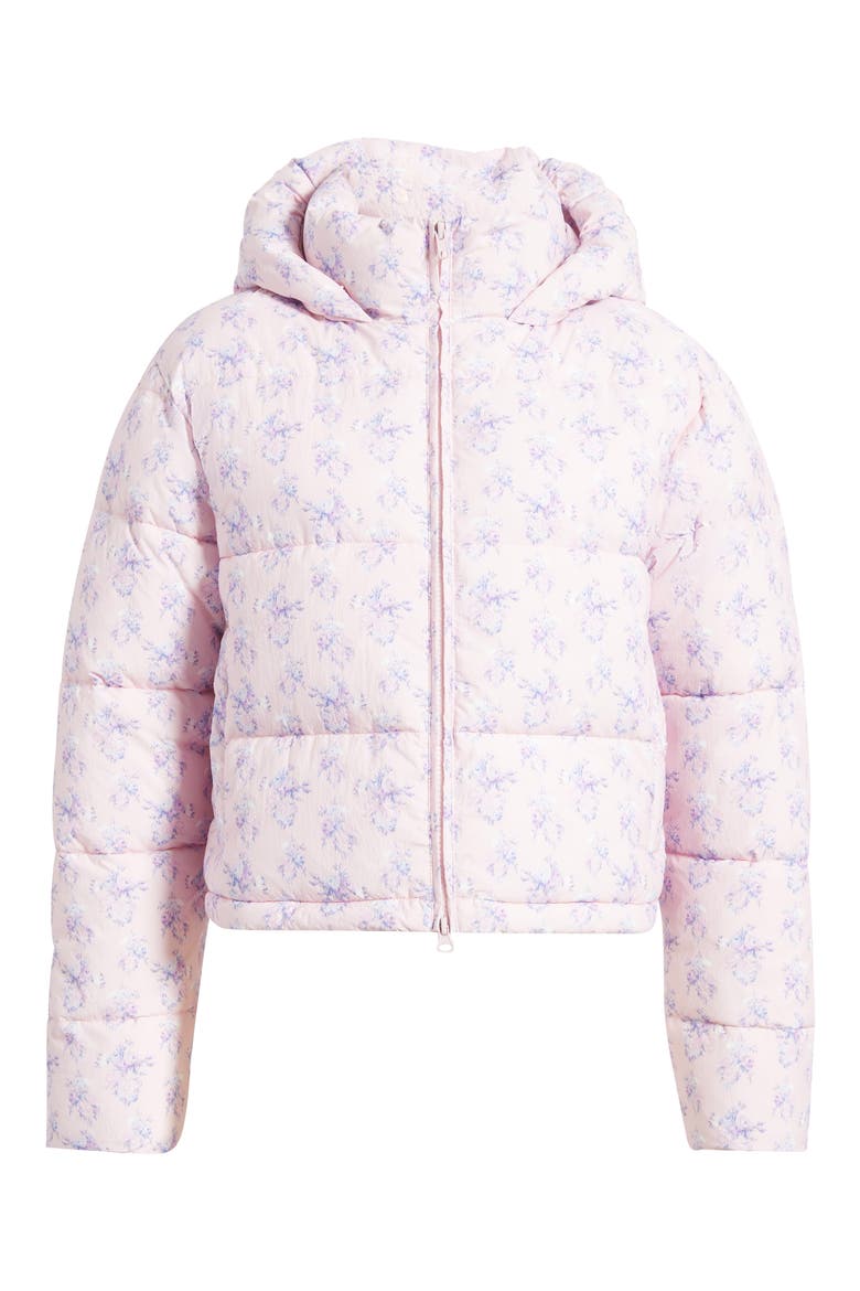 Moore Floral Water Resistant Puffer Jacket, Main, color, ICED MAUVE