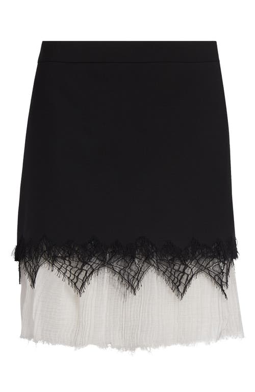 ALEXANDER MCQUEEN MCQUEEN COBWEB LACE WOOL GABARDINE MINISKIRT