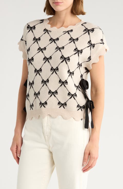 Bow Cap Sleeve Sweater