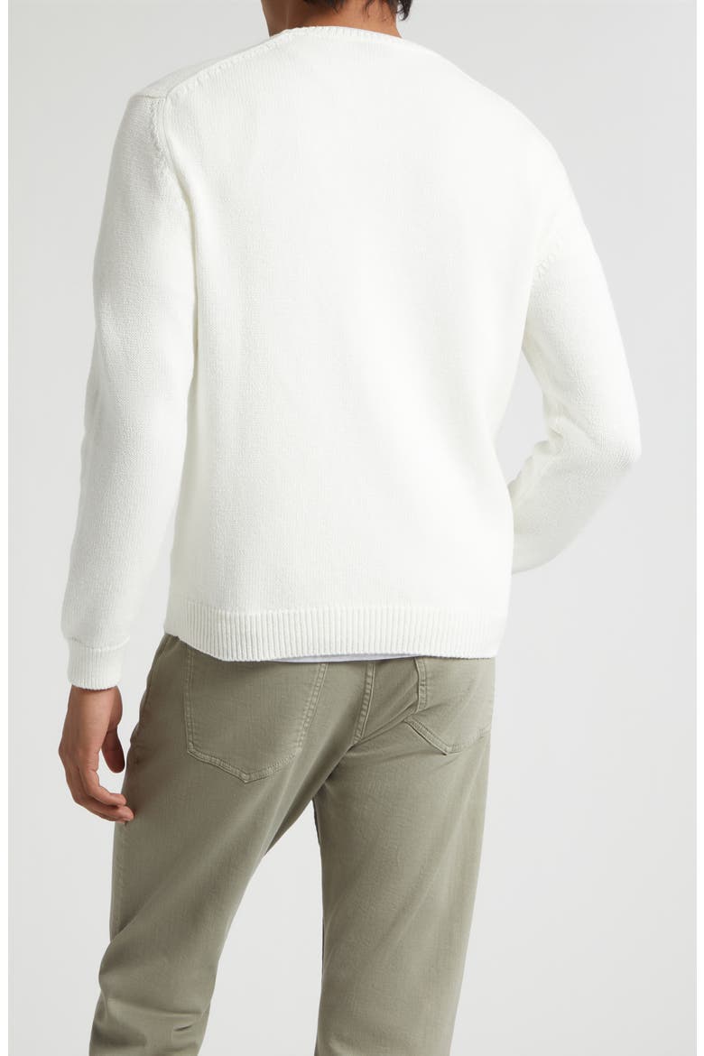 Cotton & Silk Crewneck Sweater, Alternate, color, 01 WHITE