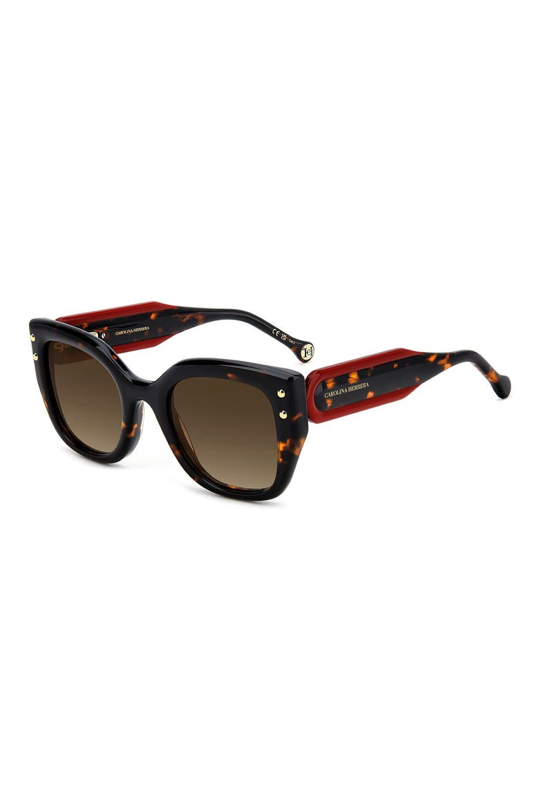 51mm Gradient Square Sunglasses, Alternate, color, HAVANA/ BROWN SF