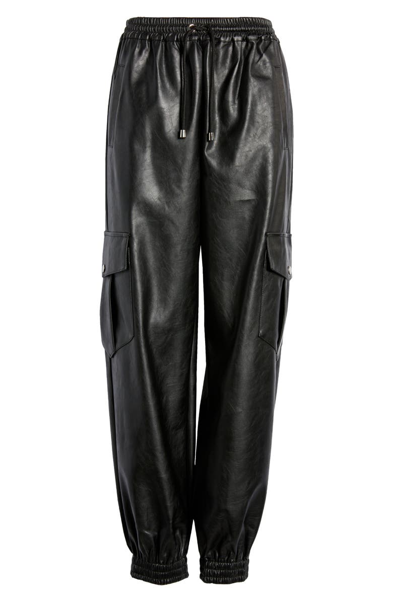 KENDALL + KYLIE Cargo Faux Leather Joggers, Alternate, color,