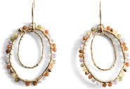 MANGO Bead Drop Hoop Earrings