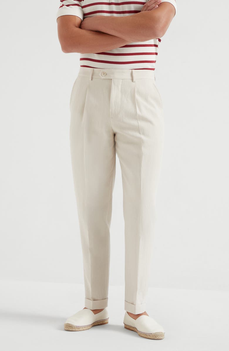 Brunello Cucinelli Leisure fit trousers with pleat, Alternate, color, 