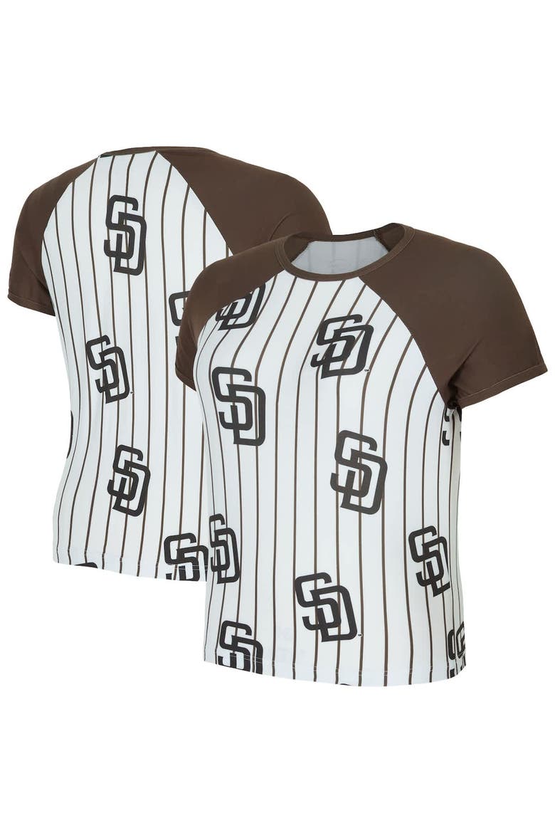 Women's Concepts Sport  White San Diego Padres Outbound Pinstripe Raglan T-Shirt, Alternate, color, White