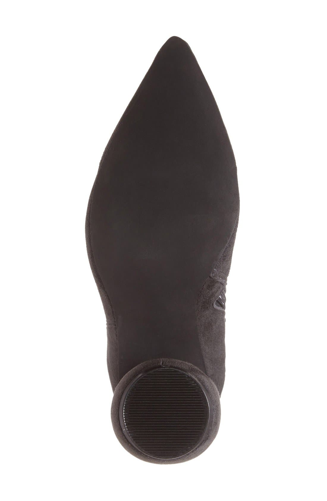 Sarcosa Bootie, Alternate, color, GREY SUEDE/ SILVER GLITTER