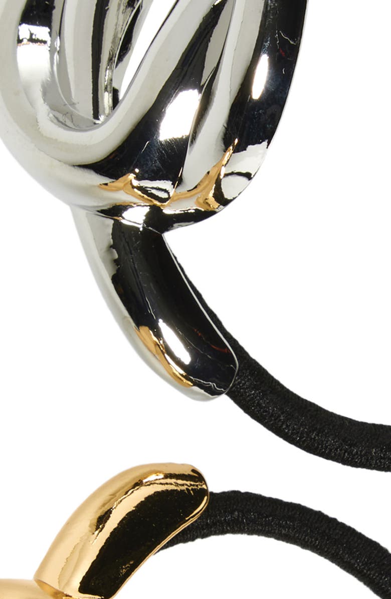 Tasha 2-Pack Knotted Hair Ties, Alternate, color, Gold/ Silver