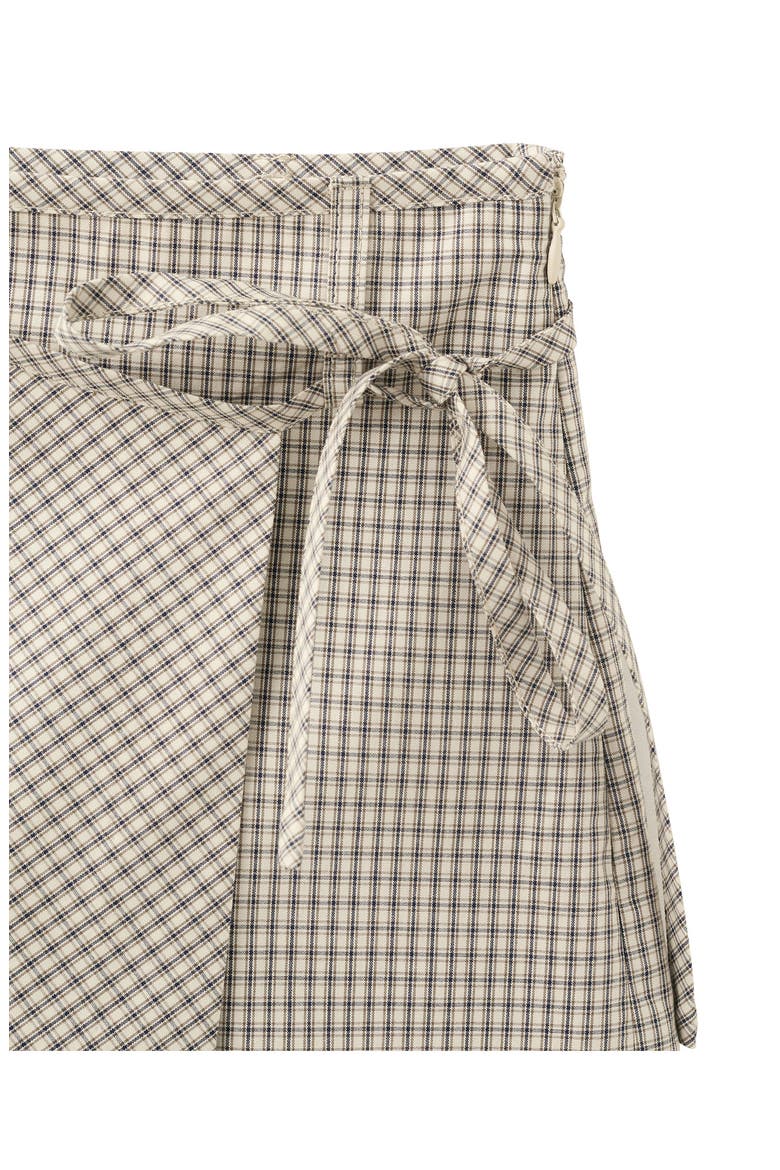 Checkered Tie Waist Skort, Alternate, color, ECRU