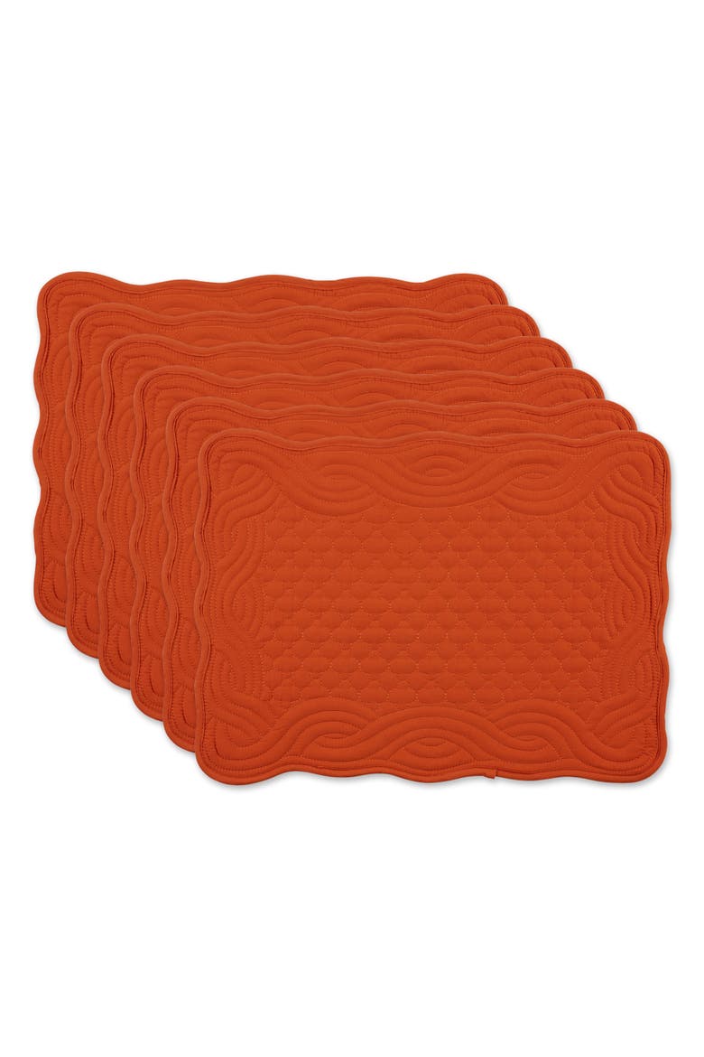 Quilted Farmhouse Placemat Set/6, Main, color, Pumpkin Spice
