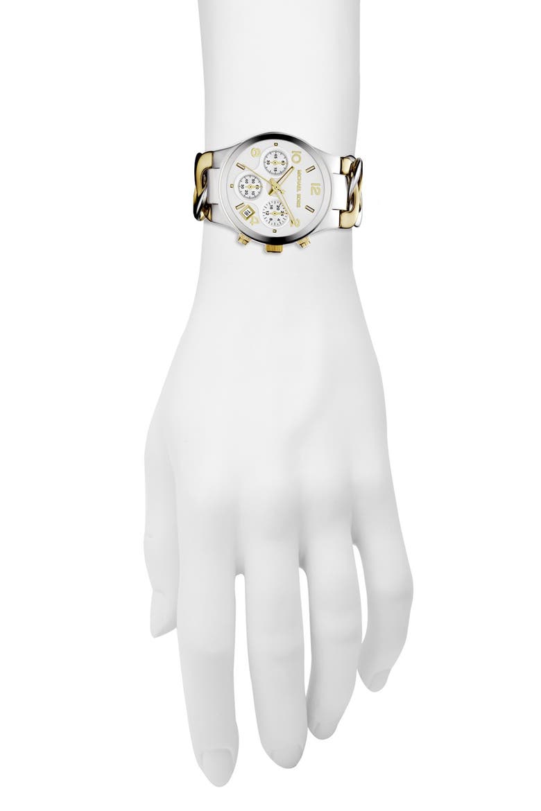 Michael Kors Chain Bracelet Chronograph Watch, 38mm, Alternate, color, SILVER/ GOLD