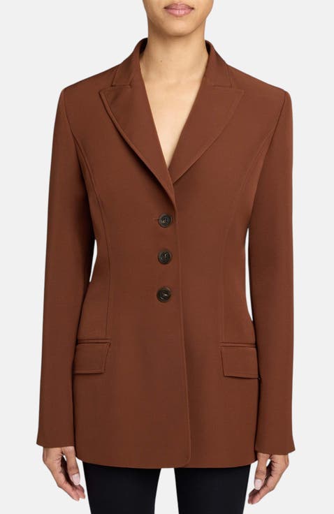 Freya Three Button Jacket in Soft Stretch Crepe