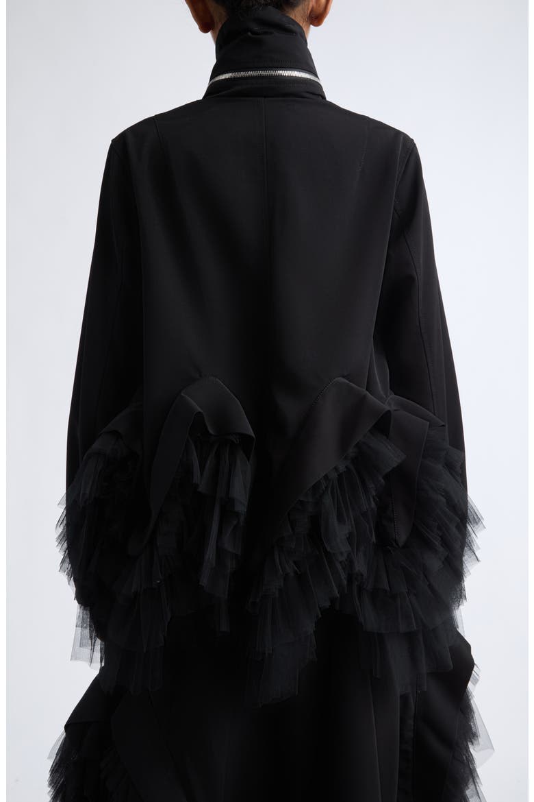 Tulle Trim Grosgrain Jacket, Alternate, color, BLACK