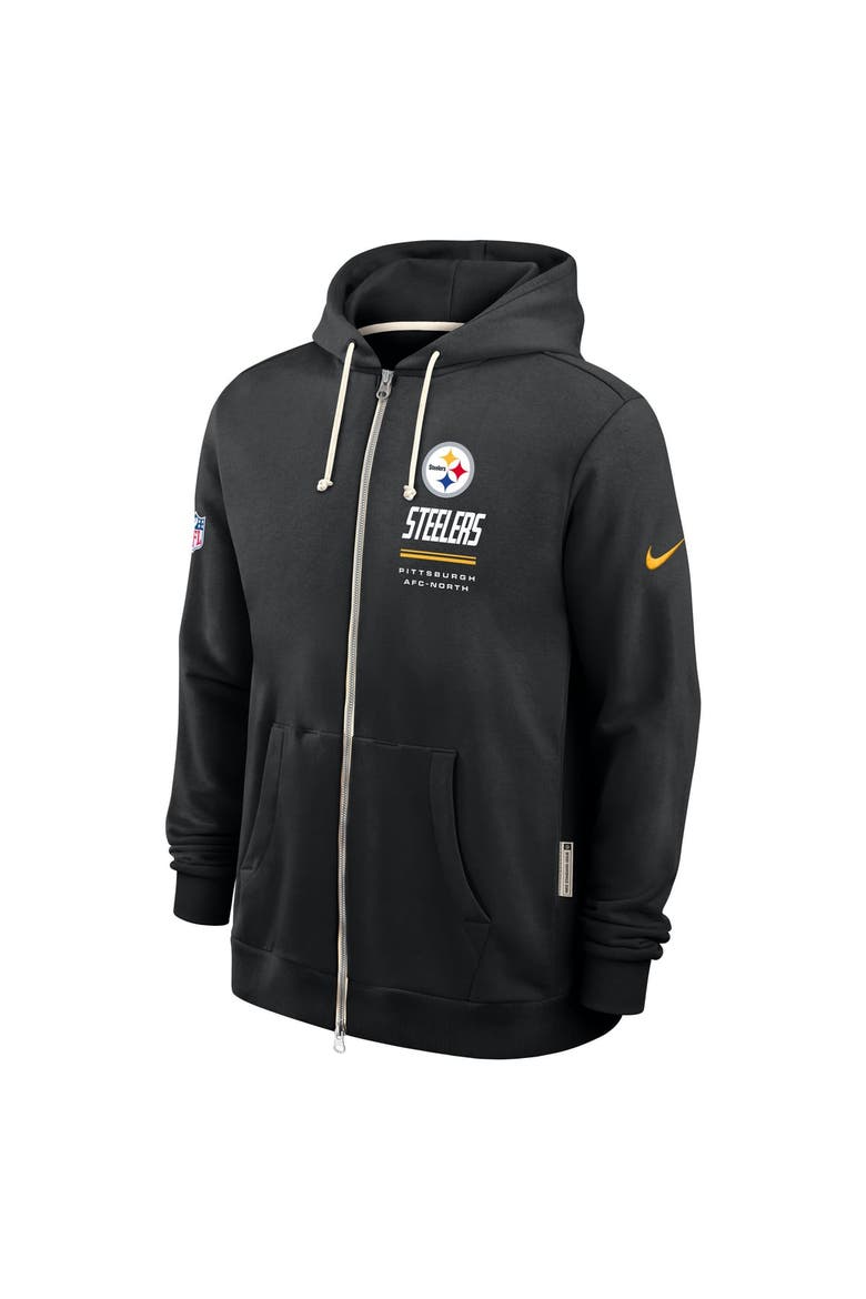 Men's Nike Black Pittsburgh Steelers Sideline Standard Issue Quarterback Scramble Dri-FIT Full-Zip Hoodie, Alternate, color, Black