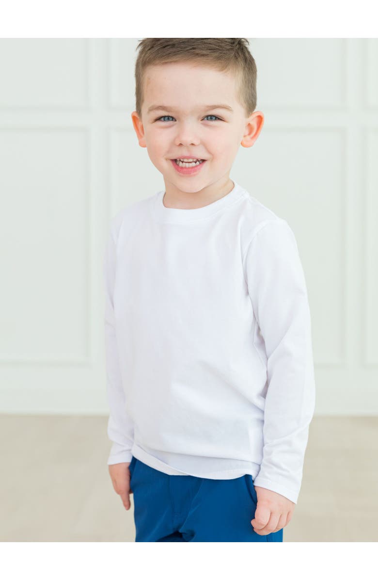 RuffleButts Boys Long Sleeve Basic Tee, Alternate, color, White