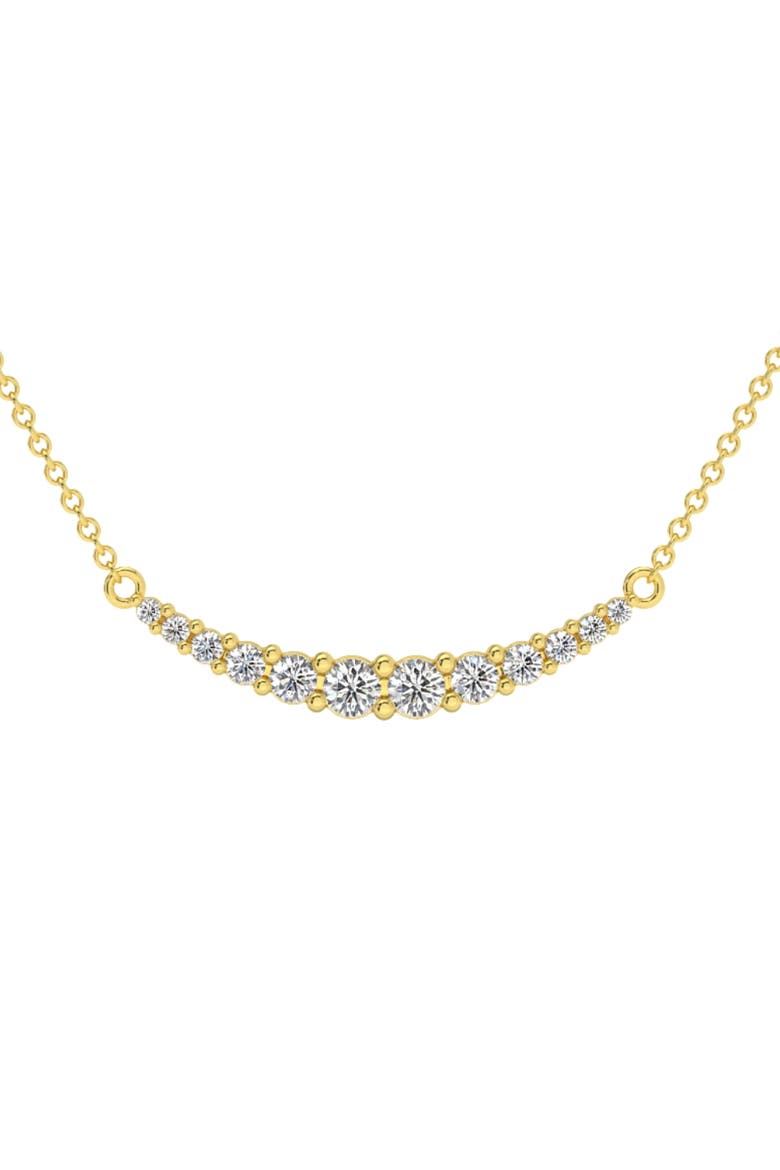 1/2Ct TW Diamond Graduated Bar Necklace 14k Gold Lab Grown Pendant 28mm, Main, color, 14k Yellow Gold