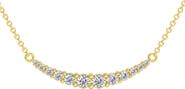 Bliss Diamond 1/2Ct TW Diamond Graduated Bar Necklace 14k Gold Lab Grown Pendant 28mm
