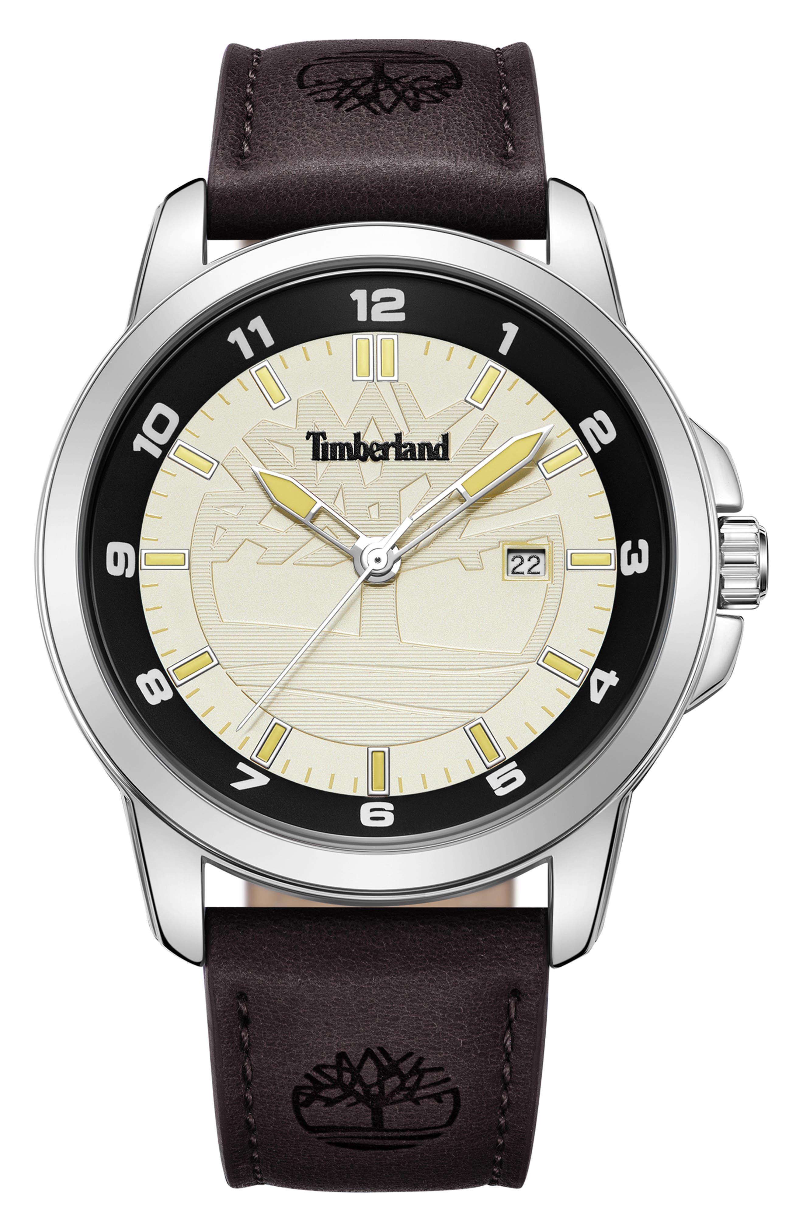 Classic Leather Strap Watch, 44mm