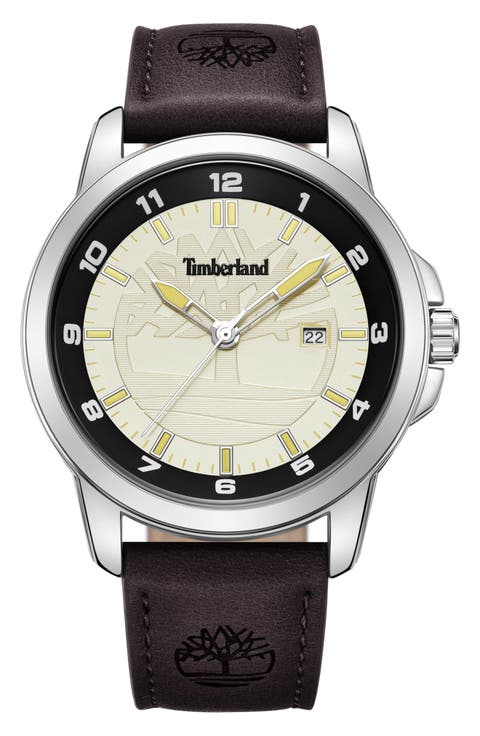 Classic Leather Strap Watch, 44mm